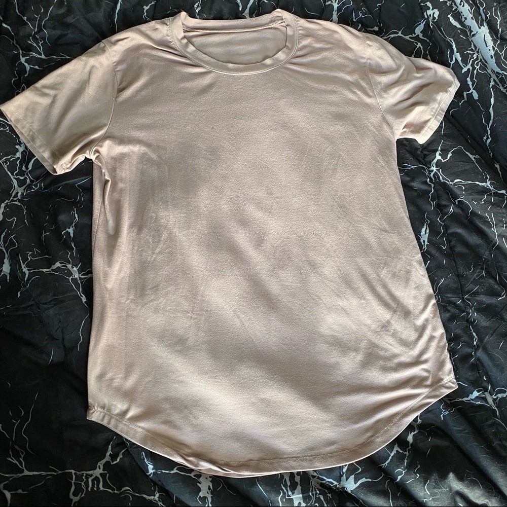 Rue21 Curved Dip Hem Maud Light Pink Tee Shirt